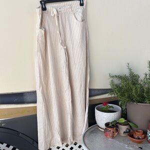 fab'rik Cream and Tan Striped pants